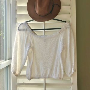 Smocked off the shoulder blouse (M)